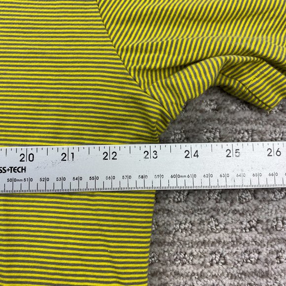 Patagonia Polo Shirt Men Extra Large XL Yellow Gray Stripes Golf Chest Pocket - Picture 5 of 6